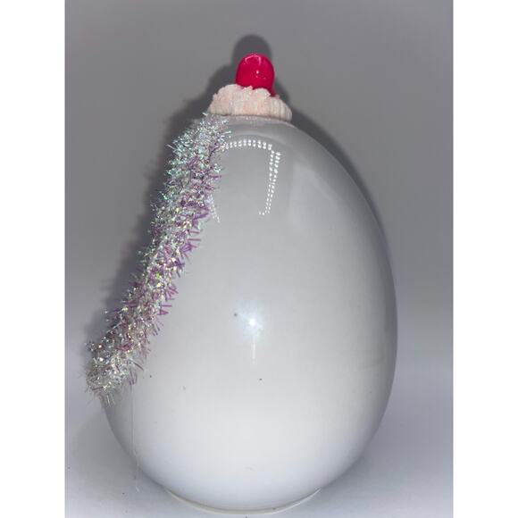 Vintage Ceramic Diorama Egg Pink Rhinestone Bunny Deb O. Original Designs OOAK - Picture 14 of 16